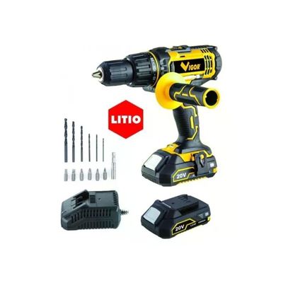 VIGOR-BLINKY VIGOR VI-T20PLI Trapano Avvitatore a Percussione 20V con 2 Batterie VIGOR-BLINKY VIGOR VI-T20PLI Trapano Avvitatore a Percussione 20V con 2 Batterie