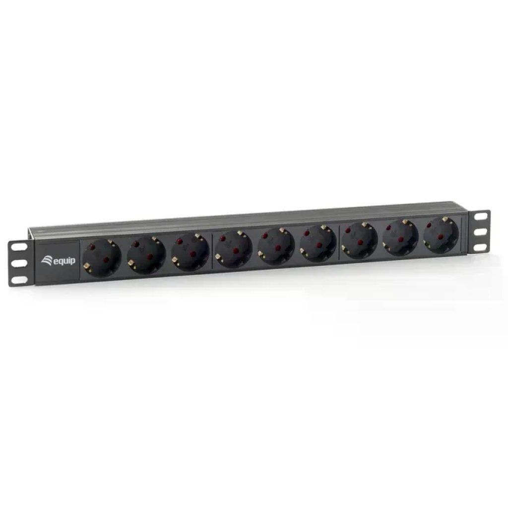 EQUIP 333282 Multipresa Rack 1U 9 Prese, Cavo 1,8 m, Nero EQUIP 333282 Multipresa Rack 1U 9 Prese, Cavo 1,8 m, Nero