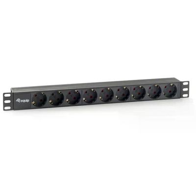 EQUIP 333282 Multipresa Rack 1U 9 Prese, Cavo 1,8 m, Nero