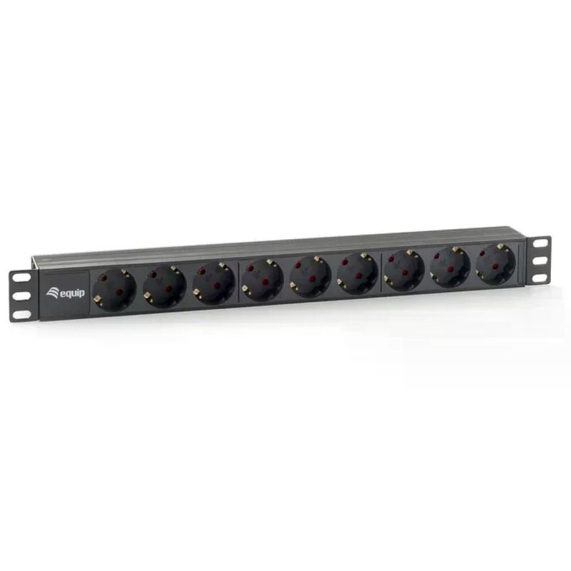 EQUIP 333282 Multipresa Rack 1U 9 Prese, Cavo 1,8 m, Nero