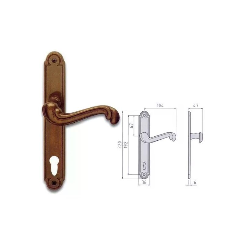 Ghidini Barocco Q8 Yale – Coppia Maniglie in Ottone Brunito