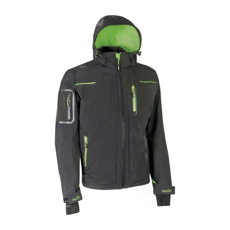 U-Power Space WFU187RL Giacca Softshell da Lavoro XL Grigio e Verde Fluo