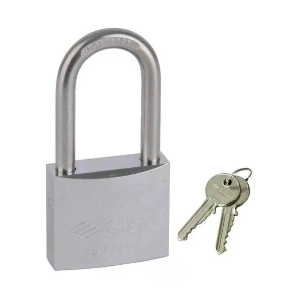 CISA 26021 Marine Lucchetto Arco Lungo 40 mm in Acciaio Inox Corpo in Ottone Cromato colore Cromato