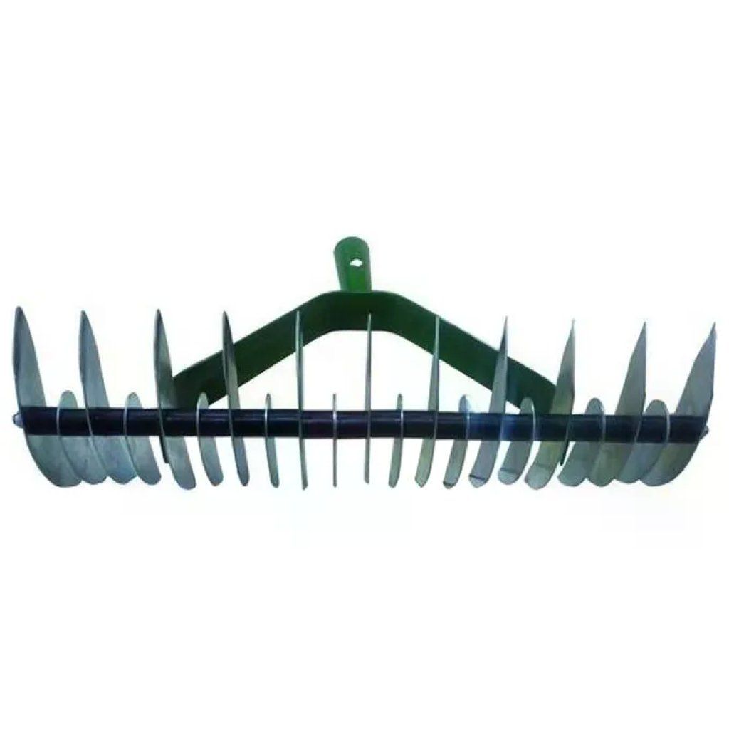 VIGOR-BLINKY VIGOR 63745-10 Rastrello Assolcatore Zincato, 32 Denti, Larghezza 38 cm, Attacco Conico 25 mm