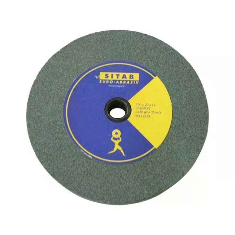SITAB Mola Abrasiva in Carburo di Silicio Grana 80, 200 x 25 mm, Foro 20 mm