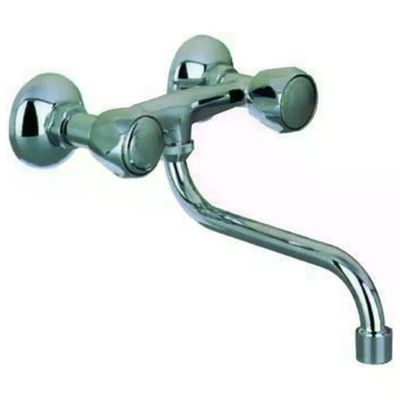 VIGOR-BLINKY Blinky Vigor Gruppo Lavello a Parete Nero, 2 Manopole, Canna da 20 cm