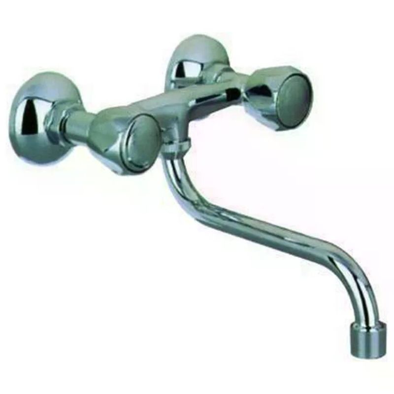 VIGOR-BLINKY Blinky Vigor Gruppo Lavello a Parete Nero, 2 Manopole, Canna da 20 cm
