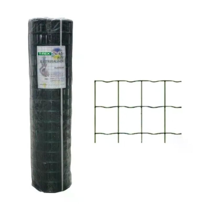 T-REX 05887 Rete plastificata grigia 80 cm x 10 m