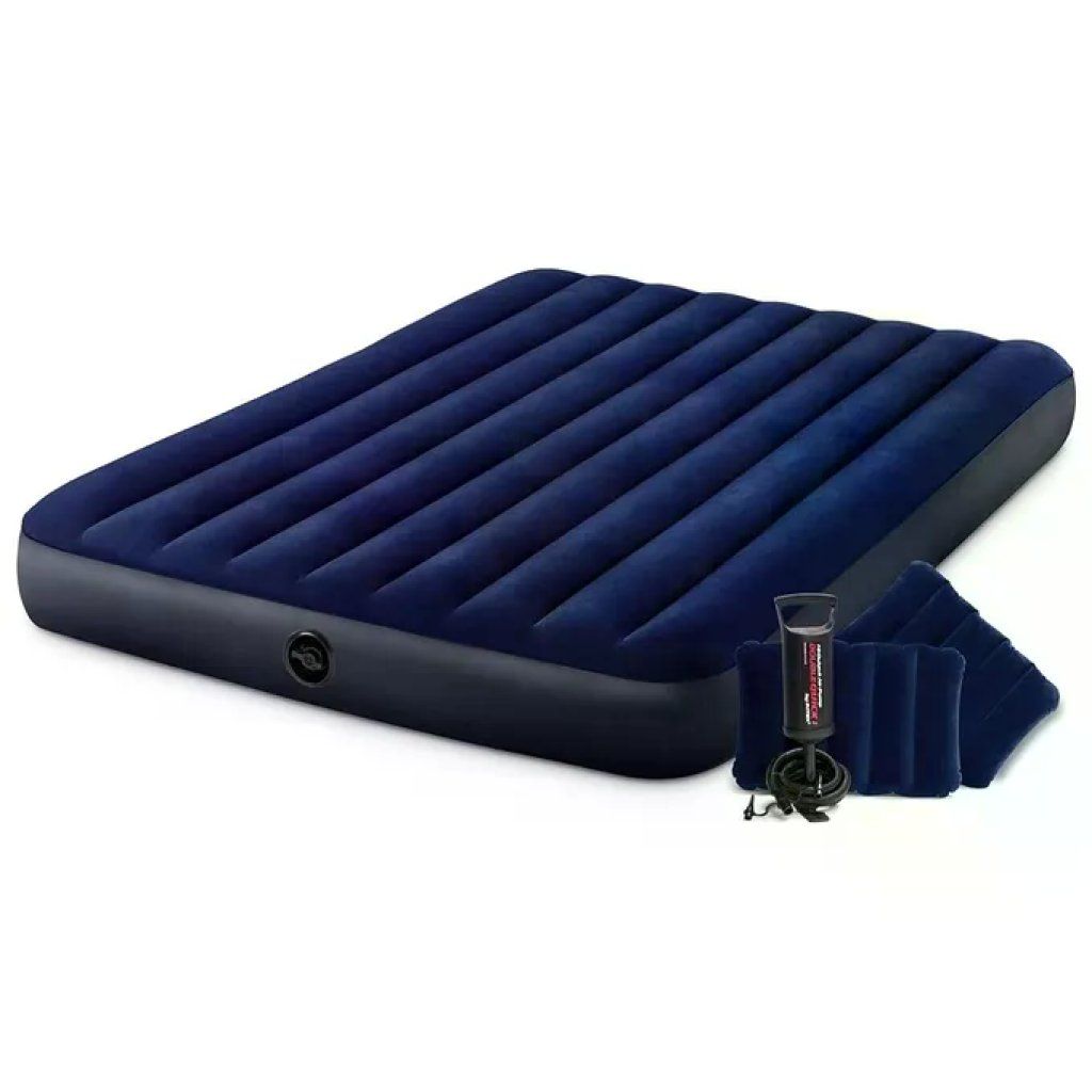 Intex Dura-Beam Classic Downy Materasso Gonfiabile Matrimoniale 152 x 203 x 25 cm con Pompa e 2 Cuscini Intex Dura-Beam Classic Downy Materasso Gonfiabile Matrimoniale 152 x 203 x 25 cm con Pompa e 2 Cuscini