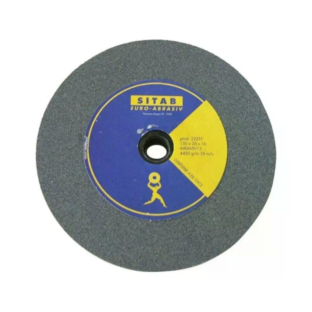 SITAB Mola Abrasiva Vetrificata 200 x 25 mm, Foro 20 mm, Grana 36