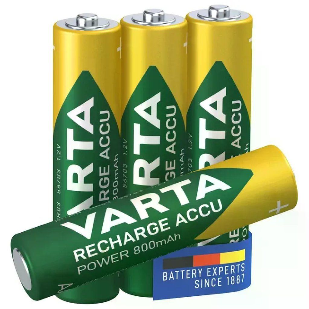 VARTA Ready2Use Pile Ricaricabili AAA NiMH 800 mAh – 4 Pezzi