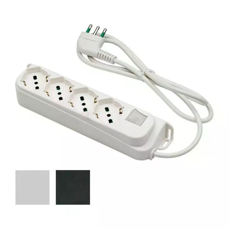 FME Fanton 47420 Omega Multipresa 4 Prese Bipasso/Schuko 16A, USB-A e Cavo 1,5 m