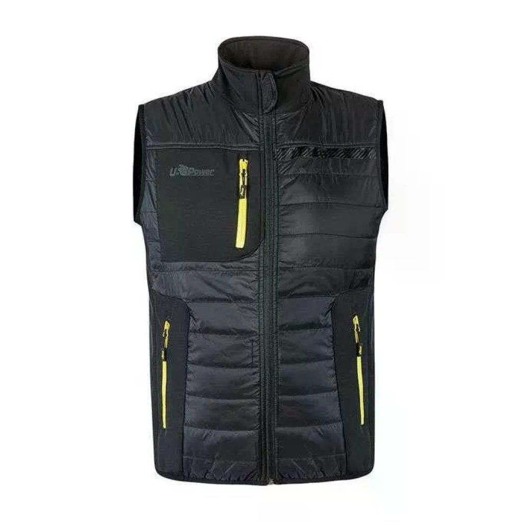 U-Power Wall WFU278BC – Gilet da lavoro idrorepellente Black Carbon