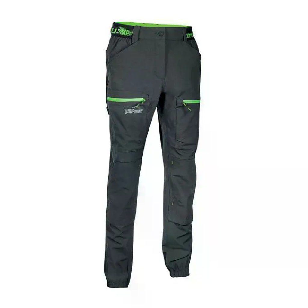 U-Power Horizon RL FU267RL Pantaloni da Lavoro Stretch Grigio Asfalto e Verde, Taglia L