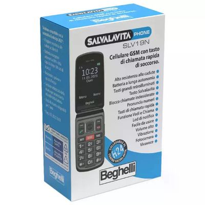 Beghelli Salvalavita Phone SLV19N ECO – Cellulare per Anziani con Tasto SOS, Nero Beghelli Salvalavita Phone SLV19N ECO – Cellulare per Anziani con Tasto SOS, Nero