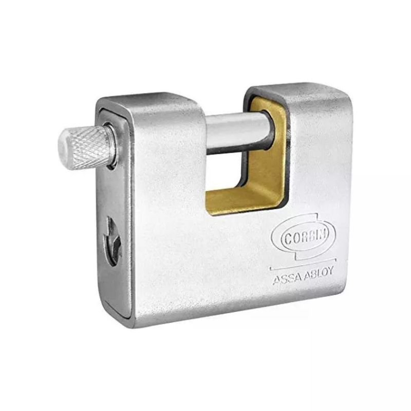 Corbin PL2118000 Lucchetto Corazzato a Chiave Uguale, Cromato, 81 mm