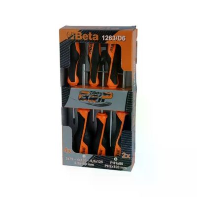 BETA 1263/D6 Set di 6 Giraviti con Impugnatura Antiscivolo BETA 1263/D6 Set di 6 Giraviti con Impugnatura Antiscivolo