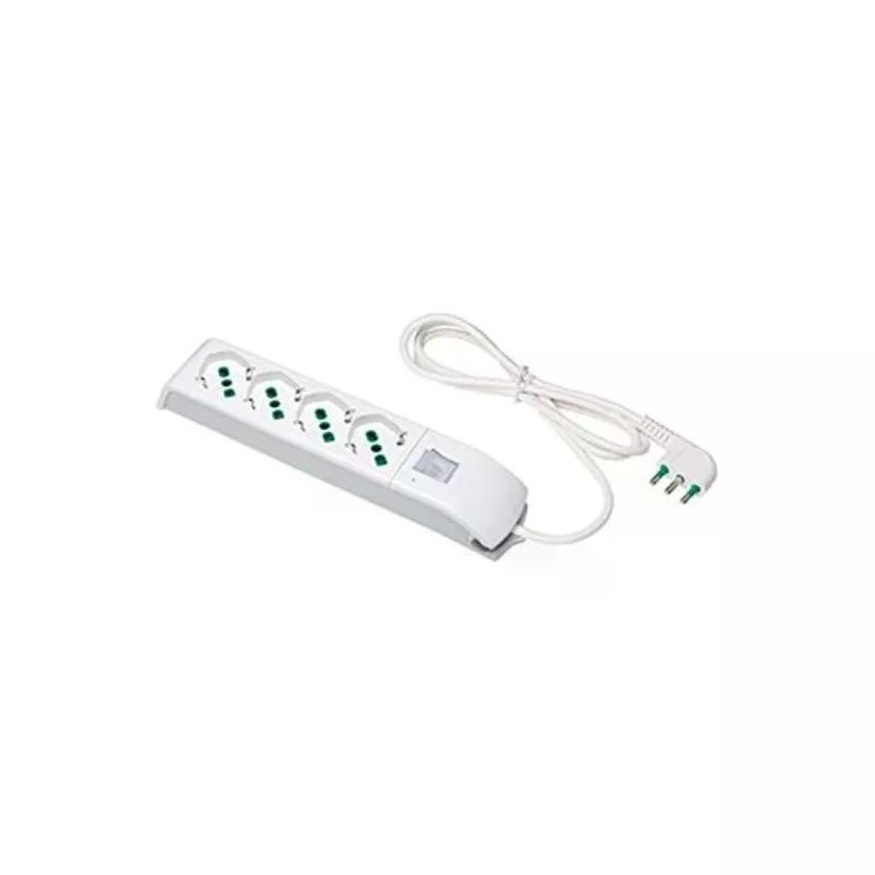 Fanton 31633 Multipresa 4 Prese con Interruttore, Cavo 1,5 m, Bianca