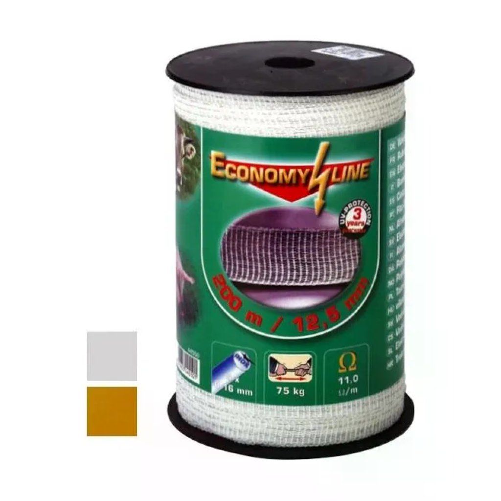AMA Kerbl CRL0520 Nastro per Recinto Elettrico 200 m x 20 mm, 4 Conduttori Inox AMA Kerbl CRL0520 Nastro per Recinto Elettrico 200 m x 20 mm, 4 Conduttori Inox