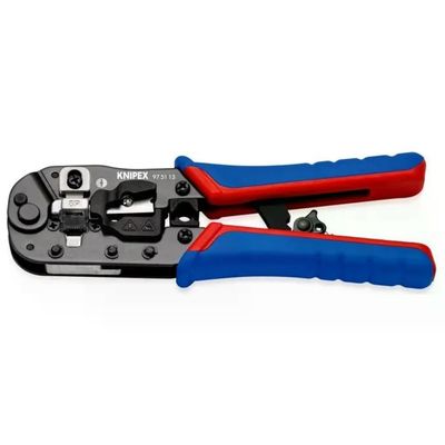Knipex 97 51 13 Pinza Crimpatrice per Connettori RJ45 8 Poli Bloccacavo Regolabile 190 mm colore Nero