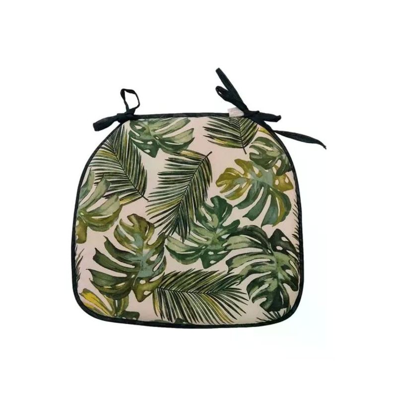 OLIBO Cuscino da Seduta Verde con Fantasia Botanica OLIBO Cuscino da Seduta Verde con Fantasia Botanica