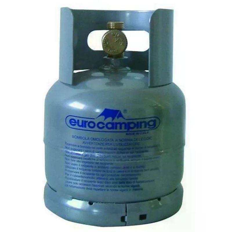 GENERICO Eurocamping BB01 Bombola GPL Vuota Propano 1 kg, Attacco Sinistro W20x1/14, Verticale T-PED