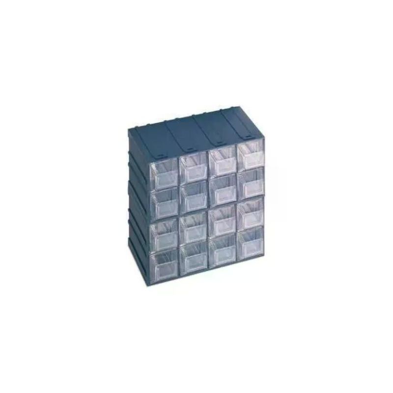 Terry Vision 12 Cassettiera Portaminuteria Impilabile, 16 Cassetti, Verde, 20,8 × 13,2 × 20,8 cm
