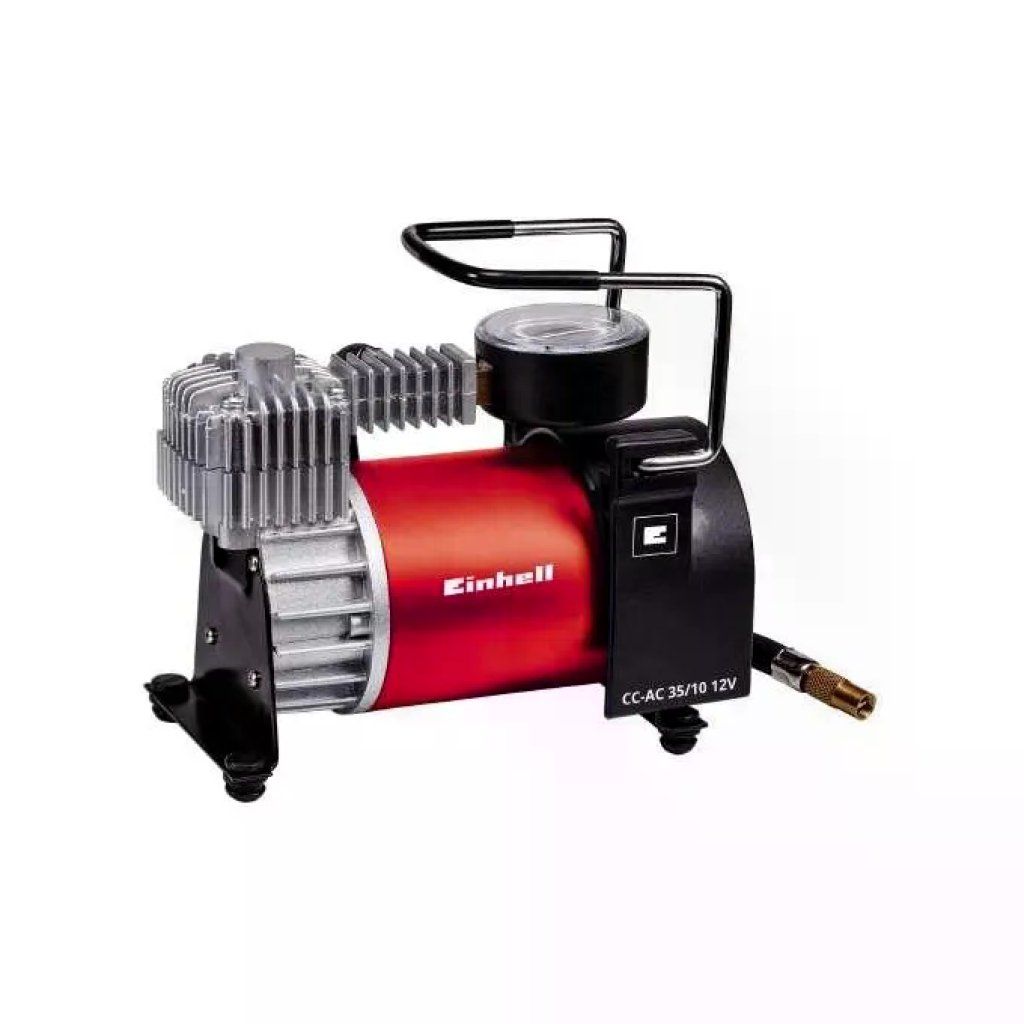 Einhell CC-AC 35-10 Compressore Portatile 12V 35 l-min 10 bar Accendisigari 4 Adattatori colore Nero