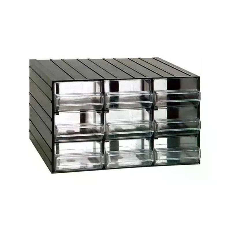 Art Plast Serie 701 ZA1630 – Cassettiera componibile nera a 9 cassetti
