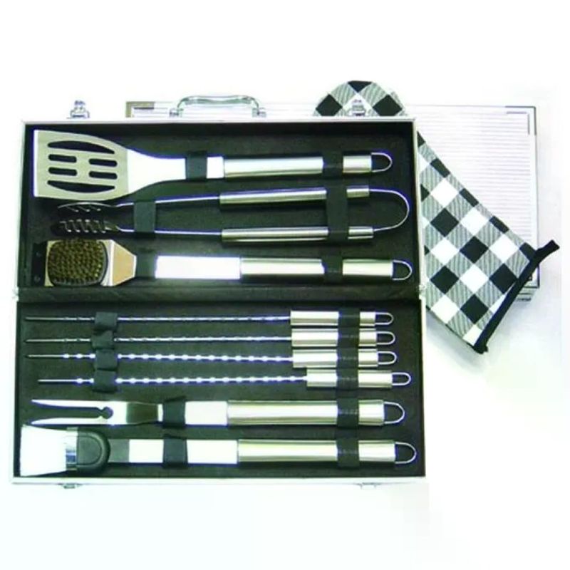 VIGOR-BLINKY BLINKY Set Utensili Barbecue 10 Pezzi con Valigetta