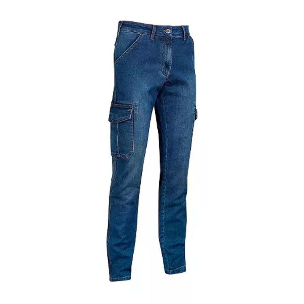 U-Power WEX244GJ Jeans Cargo da Lavoro Stretch, Regular Fit, Blu Guado – Taglia L