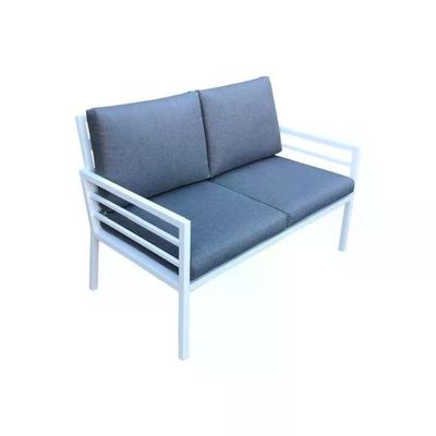 Amicasa LS T 720 Loren Divano da Giardino 2 Posti in Alluminio Sintetico Sfoderabile colore Bianco