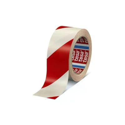 TESA 60760 Nastro Segnaletico Bianco e Rosso 33 m x 50 mm