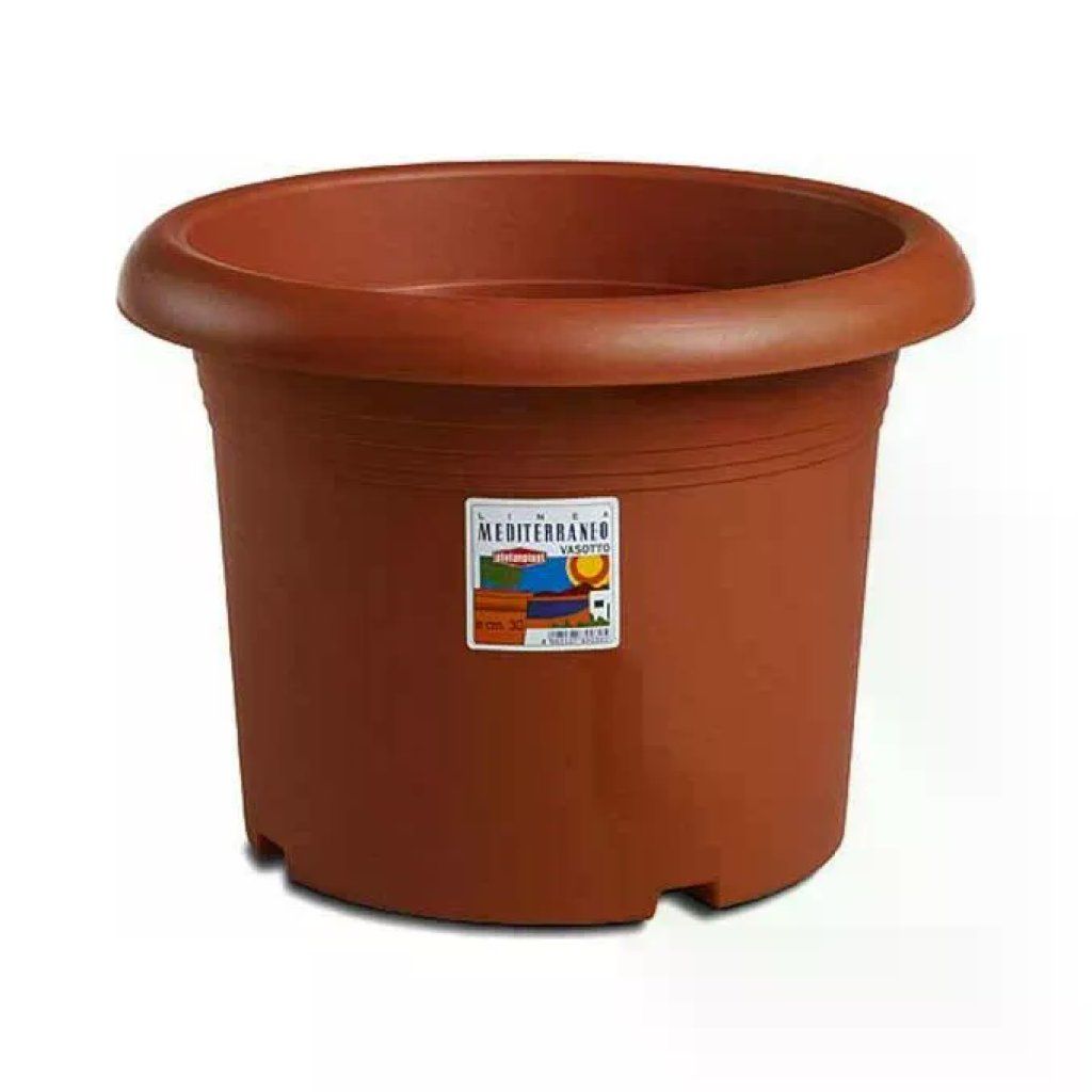Stefanplast Mediterraneo Vasotto Cilindrico da Giardino 45 cm, 30 L, Terracotta