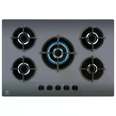 Electrolux Serie 600 EGG75372M – Piano cottura a gas da 75 cm, 5 fuochi, vetro specchiato