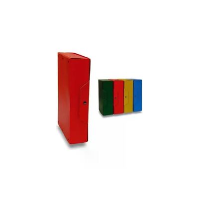 Brefiocart – Set 5 scatole portaprogetti con bottone, dorso 10 cm, blu