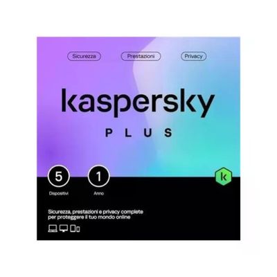 Kaspersky Plus Antivirus per 5 Dispositivi – 1 Anno con VPN Illimitata