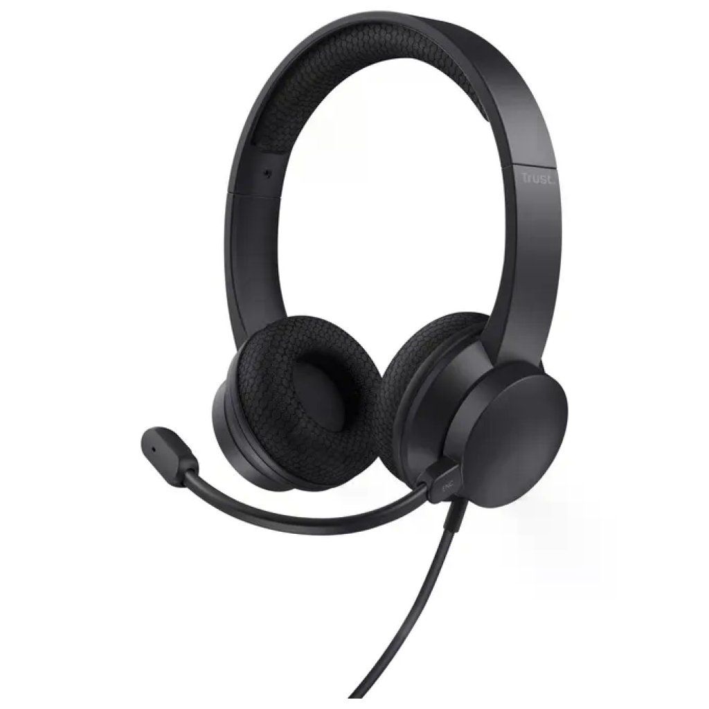Trust Ayda 25089 Cuffie On-Ear USB con Microfono ENC, Nero Trust Ayda 25089 Cuffie On-Ear USB con Microfono ENC, Nero