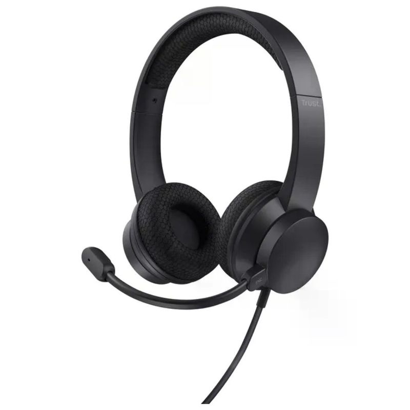 Trust Ayda 25089 Cuffie On-Ear USB con Microfono ENC, Nero