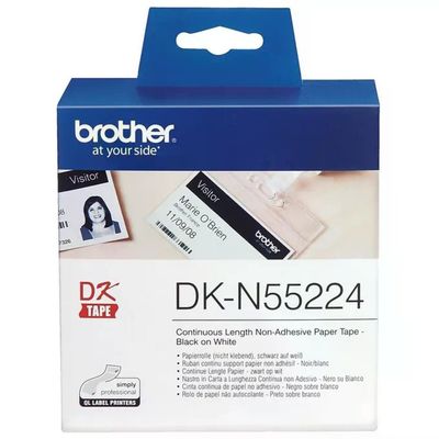 Brother DK-N55224 Nastro continuo non adesivo, nero su bianco, 54 mm x 3048 m