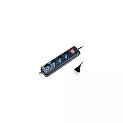 Atlantis P011-SL3004P-B Multipresa 4 Prese Schuko/Italiane 16A 2500W, Spina IEC/VDE, Nera Atlantis P011-SL3004P-B Multipresa 4 Prese Schuko/Italiane 16A 2500W, Spina IEC/VDE, Nera