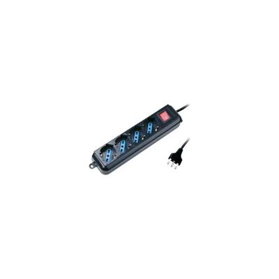 Atlantis P011-SL3004P-B Multipresa 4 Prese, 2500 W, Nera