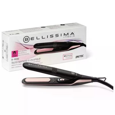IMETEC Bellissima 11877 B MINI Piastra per capelli da Viaggio Ceramica 200°C Multivoltaggio colore Nero