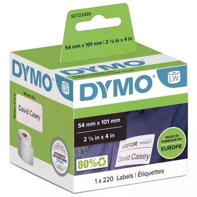 DYMO LabelWriter S0722430 – Etichette spedizione 54 × 101 mm, 220 per rotolo