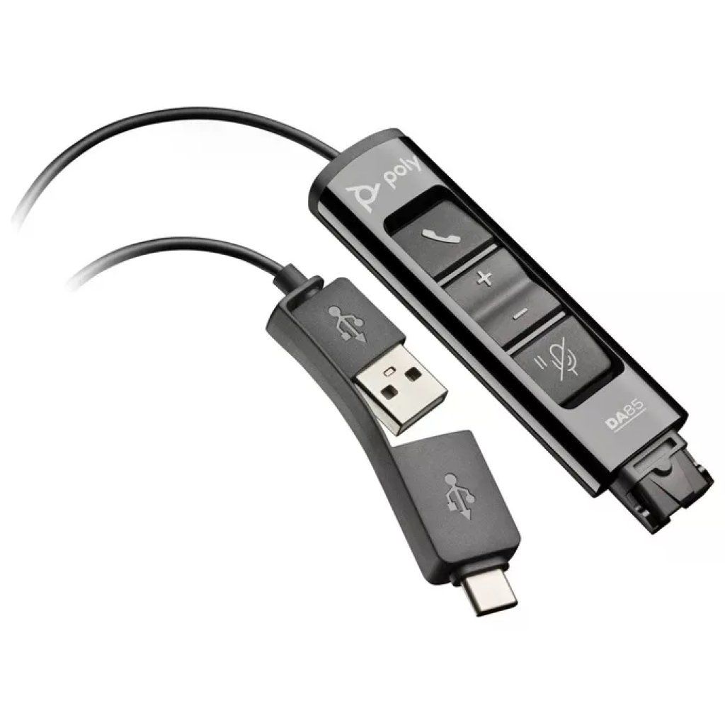Poly DA85 Adattatore USB-A/USB-C per Cuffie QD