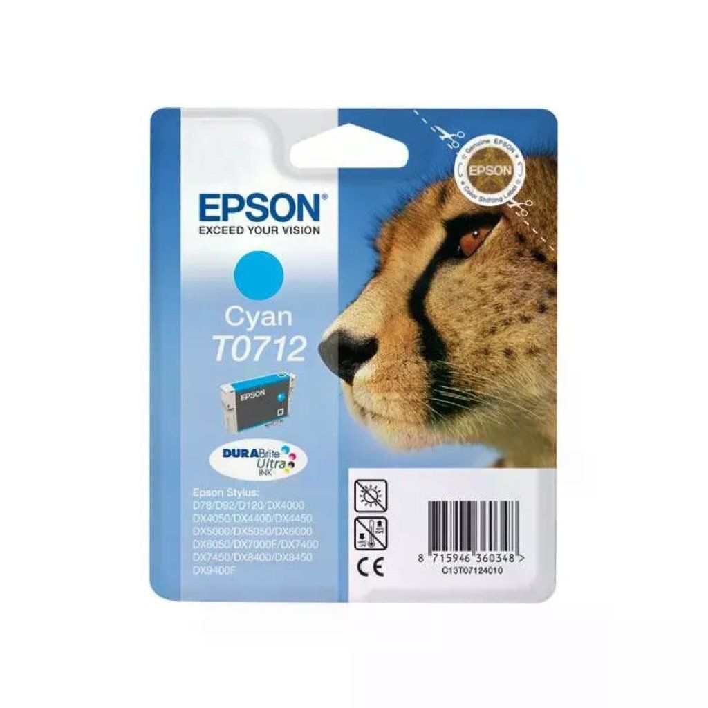 Epson Cartuccia Epson T0712 Ciano DURABrite Ultra, 5,5 ml