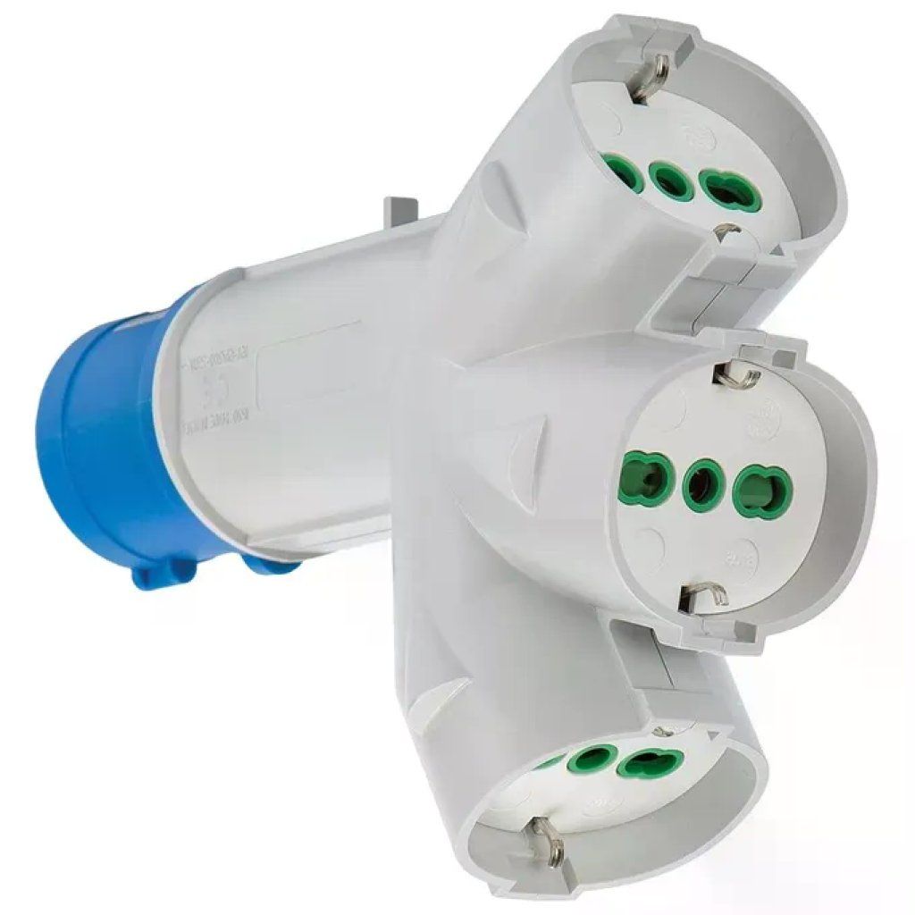 FME Fanton 73095 Adattatore Industriale Triplex IP44, Spina CEE 16A e 3 Prese Bipasso Schuko FME Fanton 73095 Adattatore Industriale Triplex IP44, Spina CEE 16A e 3 Prese Bipasso Schuko