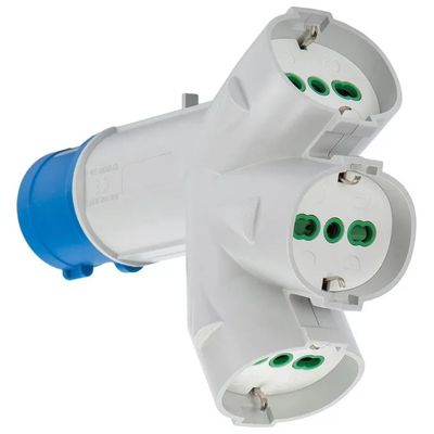 FME Fanton 73095 Adattatore Triplex CEE 16A con 3 Prese Bipasso Schuko