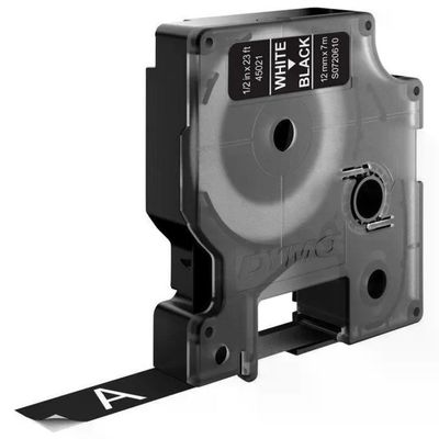 DYMO D1 Standard – Nastro etichette bianco su nero, 12 mm x 7 m