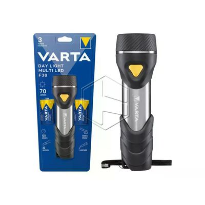 VARTA Day Light Torcia LED 2D, 58 lm, Nero